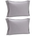 Ver imagem 1 de Kit 2 Fronhas Travesseiro 50x70cm Brisa Lyor 200 Fios Cinza