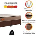 Ver imagem 4 de Cama Box Baú Casal King Gazin Colchão com Molas Ensacadas 193x203x75cm Azera Branco/bege
