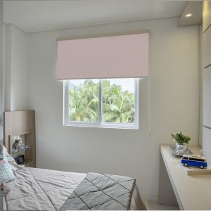 Persiana Rolo (1,00Larg. x 2,25Alt.) Blackout Rosa Bebê Linha Infantil e Criança