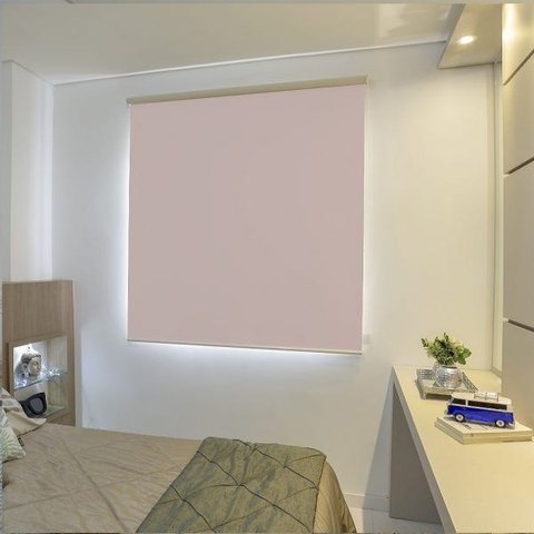 Persiana Rolo (1,00Larg. x 1,80Alt.) Blackout Rosa Bebê Linha Infantil e Criança