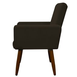 Poltrona Decorativa Nina Cadeira Escritório Recepção Brunaldi:marrom - 3