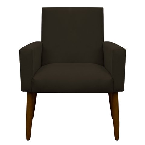 Poltrona Decorativa Nina Cadeira Escritório Recepção Brunaldi:marrom