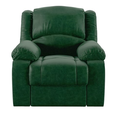 Poltrona do Papai Reclinável Sala de Cinema Barcelona Manual Pu Verde Musgo G23 Encantum