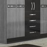 Guarda-Roupa Casal 6 Portas com 4 Gavetas Avaí Cinza/Preto - 4