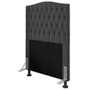 Ver imagem 1 de Cabeceira Cama Box Solteiro Greta 90cm com Frame Cinza