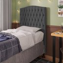 Ver imagem 4 de Cabeceira Cama Box Solteiro Greta 90cm com Frame Cinza