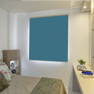 Persiana Rolo (1,20Larg. x 1,50Alt.) Blackout Azul petróleo - Vogaflex