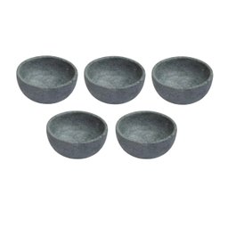 Kit 5 Cumbuca Pedra Sabão Tigela Bowl Para Caldo Sopa 350ml - 1