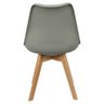 Kit 3 Cadeiras Charles Eames Leda Luisa Saarinen Design Wood Estofada Base Madeira - Cinza - 5
