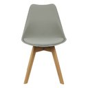 Ver imagem 3 de Kit 3 Cadeiras Charles Eames Leda Luisa Saarinen Design Wood Estofada Base Madeira - Cinza