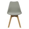 Kit 3 Cadeiras Charles Eames Leda Luisa Saarinen Design Wood Estofada Base Madeira - Cinza - 3