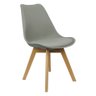 Kit 3 Cadeiras Charles Eames Leda Luisa Saarinen Design Wood Estofada Base Madeira - Cinza - 2