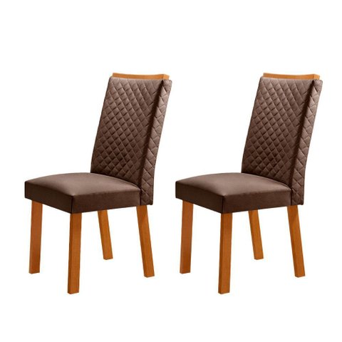 Conjunto com 2 Cadeiras Lira MDF para Sala de Jantar Moderna Mobília