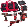 Martelete, Detector, Furadeira/Parafusadeira, Multi-Cortadora, Bolsa e Kit Baterias Einhell - 4