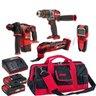 Martelete, Detector, Furadeira/Parafusadeira, Multi-Cortadora, Bolsa e Kit Baterias Einhell - 3