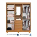 Ver mais imagens de Guarda-Roupa 4 Portas 3 Gavetas com Espelho e Penteadeira Berlim Yescasa Marrom/Cinamomo