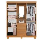 Ver imagem 6 de Guarda-Roupa 4 Portas 3 Gavetas com Espelho e Penteadeira Berlim Yescasa Marrom/Cinamomo