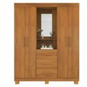 Ver imagem 2 de Guarda-Roupa 4 Portas 3 Gavetas com Espelho e Penteadeira Berlim Yescasa Marrom/Cinamomo