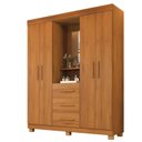 Ver imagem 7 de Guarda-Roupa 4 Portas 3 Gavetas com Espelho e Penteadeira Berlim Yescasa Marrom/Cinamomo