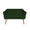 Ver imagem 1 de Namoradeira Decorativa Agatha Suede Verde 2 Lugares Pés Madeira Ms Decor