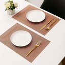 Ver imagem 1 de Jogo 2 Lugar Americano Retangular Mesa Pvc Rose Executivo 30x45cm em Casa Tem