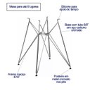 Ver imagem 2 de Base de Mesa Eames Eiffel Ferro Torre Cromada de Jantar ou Cozinha Poltronas do Sul 2038