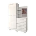 Ver imagem 3 de Guarda-roupa Solteiro Verona 2 Portas 4 Gavetas com Espelho 100% Mdf Flex Branco - Panorama Móveis
