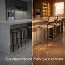 Ver imagem 6 de Kit 3 Banquetas Bar Cozinha Altura 65cm Flora Gourmet Cromada Assento e Encosto Fendi