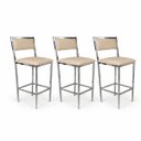 Ver imagem 2 de Kit 3 Banquetas Bar Cozinha Altura 65cm Flora Gourmet Cromada Assento e Encosto Fendi