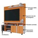 Ver imagem 3 de Estante Home Theater para Tv 55 Polegadas 2 Portas Artibuladas Valência Permóbili Nature/off White -