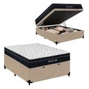 Ver imagem 2 de Cama Box Baú Casal 138cm Royal Air Molas Ensacadas Suede Bege com Colchão Royal