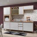 Ver imagem 1 de Cozinha Completa Modulada 5 Peças com Torre Microondas Armário e Balcão Mel Luciane Móveis