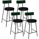 Ver imagem 1 de Kit 04 Banquetas Baixa Cozinha e Sala Jantar Bancada Milão L02 Facto Verde Linho Chumbo - lyam decor