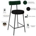 Ver imagem 4 de Kit 04 Banquetas Baixa Cozinha e Sala Jantar Bancada Milão L02 Facto Verde Linho Chumbo - lyam decor
