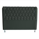 Ver imagem 1 de Cabeceira de Cama Box Londres King 195 Cm Suede Botão de Strass Grafite Eli Móveis e Decoração