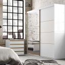 Ver imagem 1 de Guarda Roupa Casal 2 Portas 1 Espelho MDF 2,07 m Eleganza Belmax