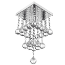 Ver imagem 3 de Lustre De Cristal para Sala de Jantar/Hall,Com 30Cm de Altura, Base de Inox Polido 20x20CM,Cristais