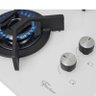 Fogão Cooktop 4q Tripla Chama Infinity Gás Mesa Vidro Branco Bivolt Fischer - 3