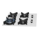 Ver imagem 2 de Fogão Cooktop 4q Tripla Chama Infinity Gás Mesa Vidro Branco Bivolt Fischer