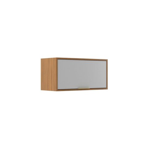 Armário Basculante Aéreo de Cozinha 1 Porta Domus Espresso Móveis Branco/Nogal