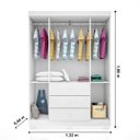 Ver imagem 2 de Kit Cômoda Infantil e Guarda Roupa Branco Brilho Sevilha - ÉdeCasaMóveis                                                                       