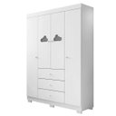 Ver imagem 3 de Kit Cômoda Infantil e Guarda Roupa Branco Brilho Sevilha - ÉdeCasaMóveis                                                                       