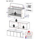 Ver imagem 3 de Berço 3 em 1 com Armário Aéreo 4 Portas Multimóveis Mp4140 Branco/grafite