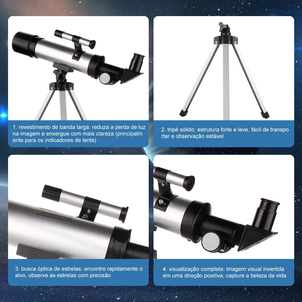 Telescópio Luneta Lunar Cor Prata - 3