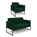 Ver imagem 1 de Namoradeira e Poltrona Industrial Alta Preto Marisa Bouclê Verde D03 - D’Rossi