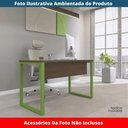 Ver imagem 2 de Mesa Escritório P25 Tub Pandin 150 Cm (larg) Tampo Mdp Walnut Pé Aço Tubular Verde Mirô