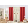Cortina para sala e quarto Rustica 3,00 x 2,50m - Vermelho com Avelã - 1