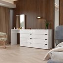 Ver imagem 1 de Cômoda Veneza 8 Gavetas com Espelho Branco - Panorama Móveis