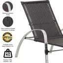 Ver imagem 3 de 2 Espreguiçadeiras Garden e Mesa em Alumínio para Piscina - Tabaco