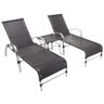 2 Espreguiçadeiras Garden e Mesa em Alumínio para Piscina - Tabaco - 1